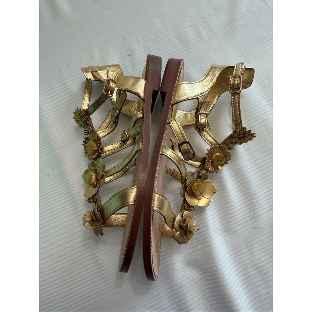 Kate Spade Sadia Metallic Gold Sandals Size 7 M New - Picture 9 of 10